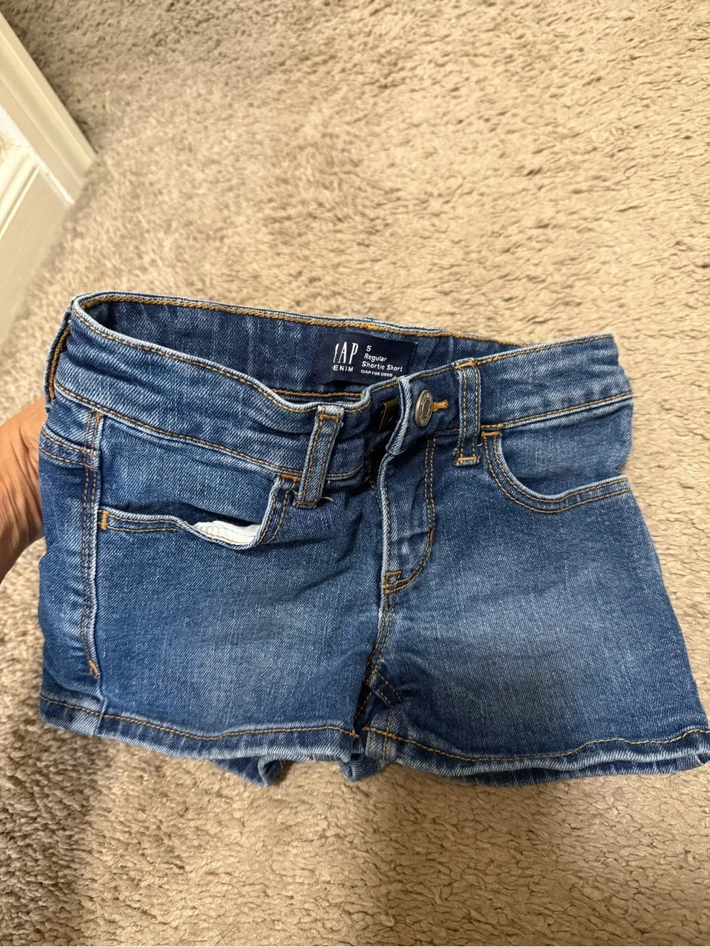 GAP Blue Denim Shortie Shorts